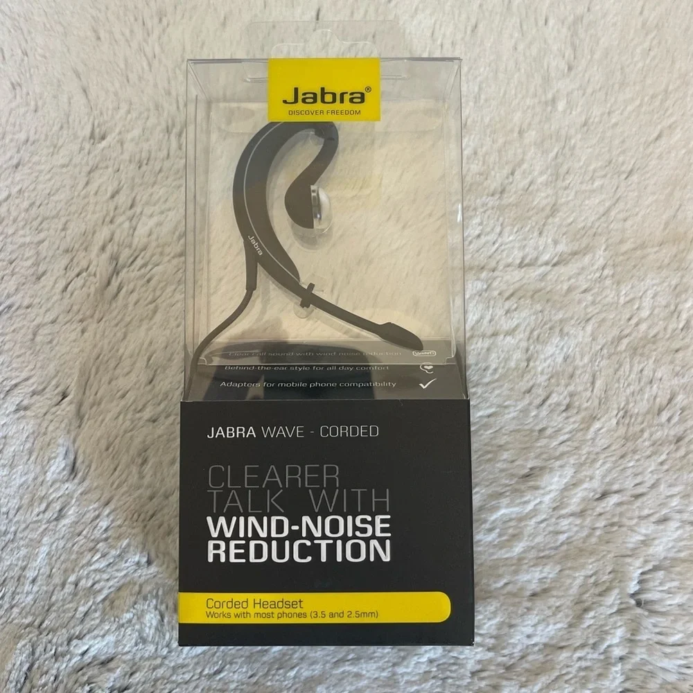 New Jabra WAVE Corded Headset - Wired Headsets - Retail Packaging - Black